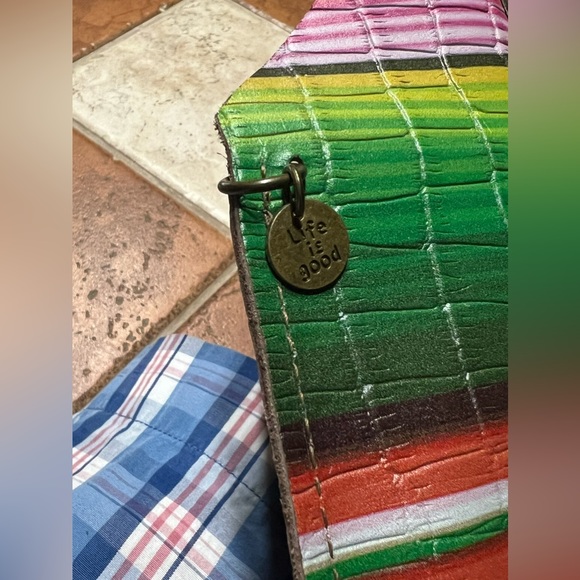 Keep It Gypsy Allie Upcycled & Leather Serape Mini Cellphone Crossbody - Picture 9 of 14